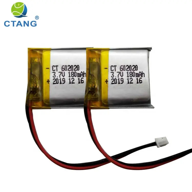 3.7v 180mah lithium ion polymer battery pack 602020 | MOQ 10