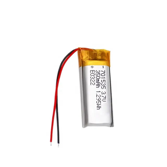 3.7v 350mah lithium ion polymer battery pack 701535 | MOQ 100