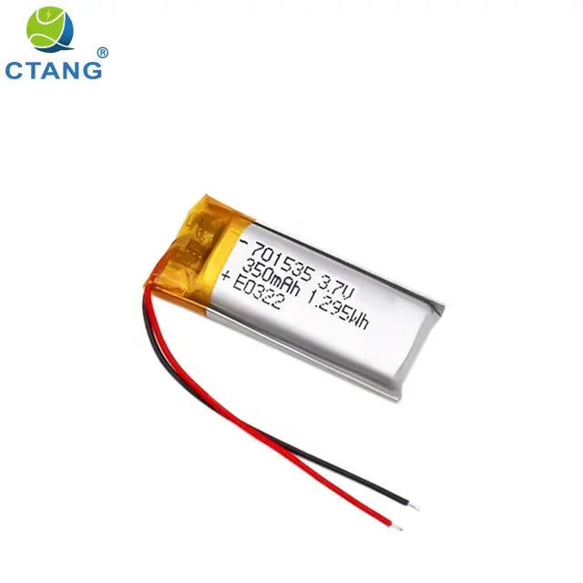 3.7v 350mah lithium ion polymer battery pack 701535 | MOQ 100